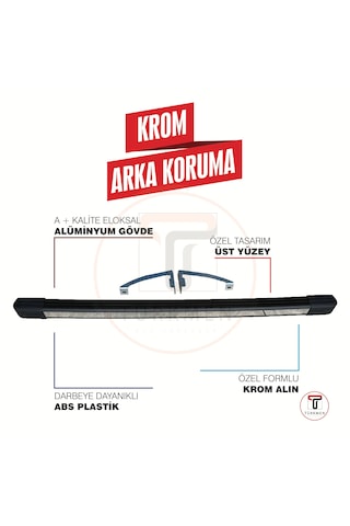 Türkmen Fiat Doblo Krom Arka Koruma 2024 Üzeri