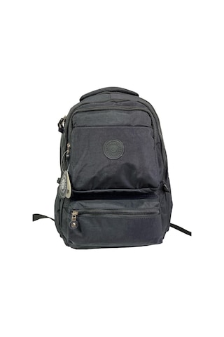 Su Geçirmez Kaliteli Astarlı Krinkıl Kumaş Unisex Iki Gözlü Okul Spor Seyahat Sırt Çantası 30x45cm Siyah