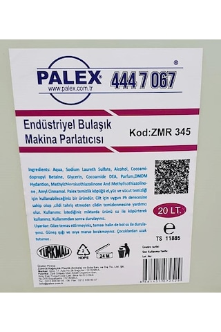 Palex ZMR-345 Endüstriyel Bulaşık Makine Parlatıcısı 20 L