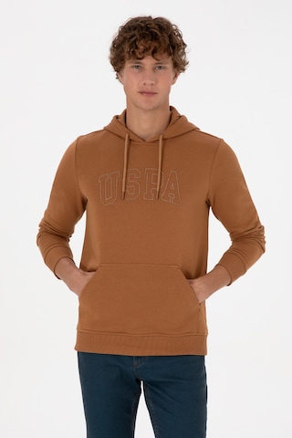 U.S. Polo Assn. Erkek Regular Fit Kapüşonlu Camel Basic Sweatshirt 50315663-VR233