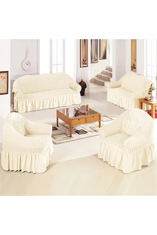 Upmall Bürümcük Koltuk , Çekyat Örtüsü, Kılıfı 3311 Krem