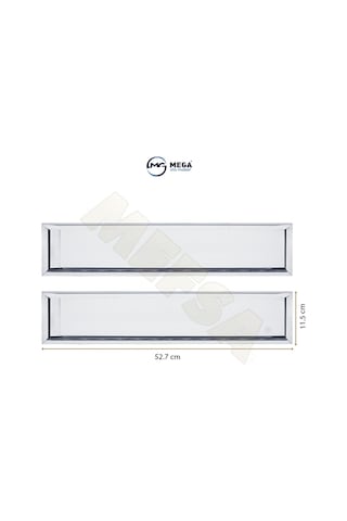 Paslanmaz Krom Metal Plakalık 52.7Cm X 11.5Cm 2 Adet 357558117