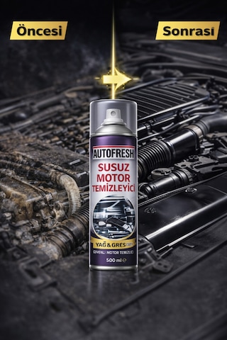 Susuz Motor Temizleyici Sprey 500 Ml Yağ & Gres Çözücü, Parlatıcı Etkili Motor Temizliği