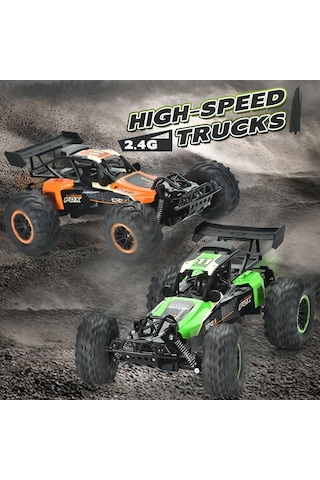9010-3e 1:10 Kumandalı 40 Cm Dev Off-road Araba Şarjlı, 2.4ghz, Yüksek Hızlı Rc Arazi Canavarı - Yeşil