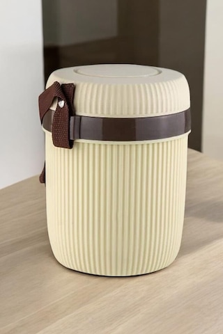 Digithome Paslanmaz Çelik Hazneli 3'lü Yemek Termosu 1,2 Lt Bej - Ckr3147 C320.025