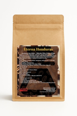 Eterna Honduras San Isidro Mikrolot Filtre Kahve 250g Doğal İşleme Üzüm, Çikolata Ve Fındık Notaları Sca 84 86 V60 Chemex Aeropress Uyumlu Çekirdek Kahve