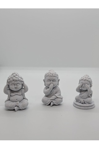 3 Lü Mini Buddha Heykeli Seti Meditasyon & Zen Dekoratif Obje