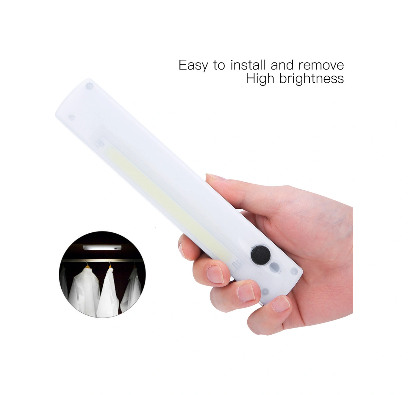 Vkemall Ab901 Dolap Lambası, 3w 18 Led'li 180lx Parlaklık, Aaa Pil İle Çalışır, Çift Taraflı Bantlı, Kamp, Bakım, Acil Durum Için Orta Tuşlu Tipi Pil Dahil Değil Diğer