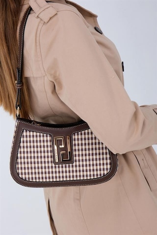 Silver Polo Sp1132 Kadın Çapraz Çanta Ekose Line Kare Kahve Sarı-kahve