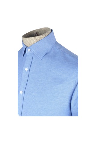 Cengiz İnler Standart Yaka Dokulu Cepsiz Slim Fit Erkek Gömlek 001