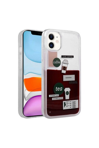 Apple Uyumlu iPhone 11 Desenli Sıvılı Svl Drink Silikon Kılıf-no2