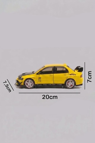 Hobiez World 1:24 Lisanslı Metal Mitsubishi Lancer Evolution Ix Kapısı Kaputu Ve Bagajı Açılan Model Araba Sarı