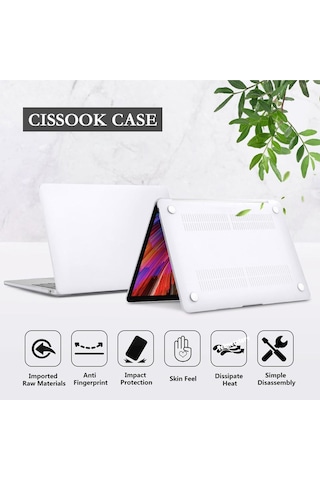 Apple Uyumlu MacBook Air 13" 2020 M1 Çip A2337 Şeffaf Mat Kılıf Koruyucu Kapak