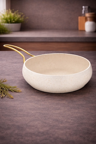 Caldora 26 Cm Gold Saplı Krem Güveç Tava Yanmaz Yapışmaz