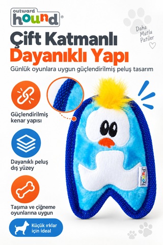 Petstages İnvincibles Penguen Düdüklü Peluş Köpek Oyuncağı Small - Yüksek Dayanımlı