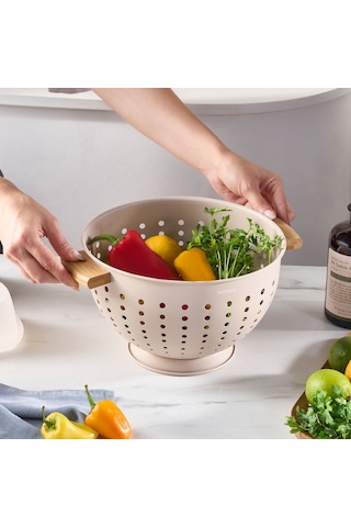 Karaca Ekin Bambu Saplı Süzgeç Krem