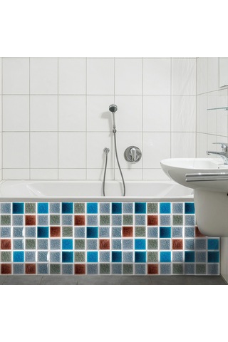 Ranyeek Mediterranean Stilleri Pvc Otomatik Yapışkan Duvar Çini Sticker 20x20cm 10 Adet - Ev Dekorasyonu, Kolay Kurulum Ve Kaldırma Diğer