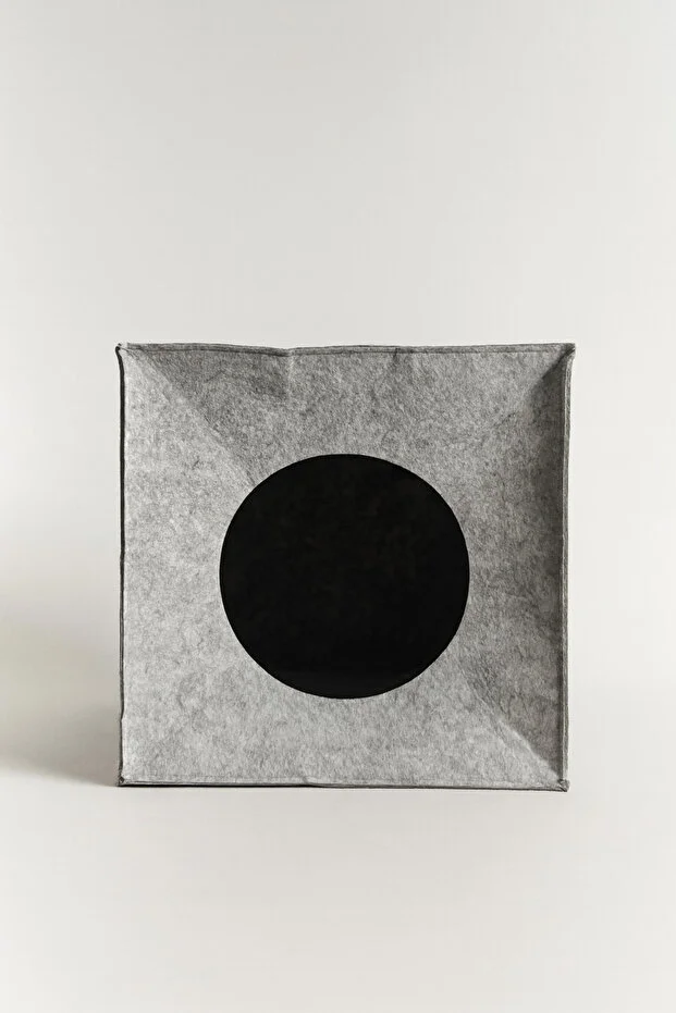 Keçe Kedi Yuvası Organizer Düzenleyici Katlanabilir Gri Gri