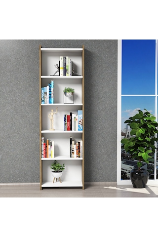 Ferniso Mobilya 5 Bölmeli Kitaplık Çam-beyaz