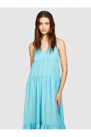 Sisley %100 Pamuk Fırfır Motifli Enseden Bağlamalı Uzun Elbise Kadın 2b0 Elbise - 324p43a2lv05p