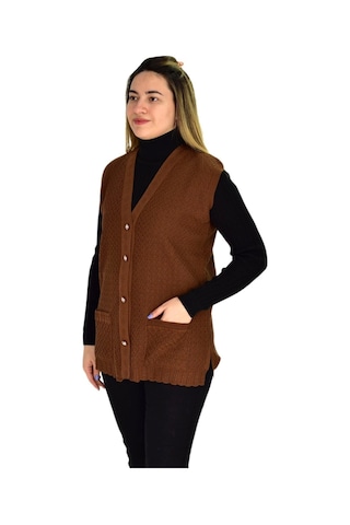 Kadın Cepli Triko Yelek Bgl-st03345 001