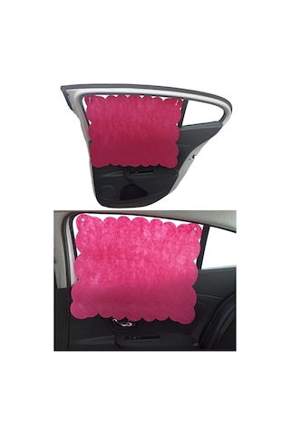 Oto Güneşlik Perdesi Yan Cam Araç Arka Koltuk Emzirme Örtüsü Fuşya Keçe Vantuzlu Tutucaklı 1 Adet