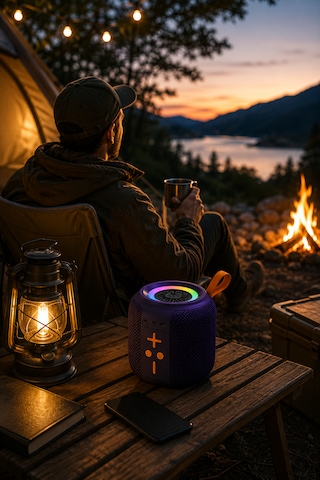 Taşınabilir Bluetooth Hoparlör 6w Güçlü Ses, Rgb Led Işık, 1500 Mah Batarya, Tf Kart Destekli Kablosuz Mini Hoparlör