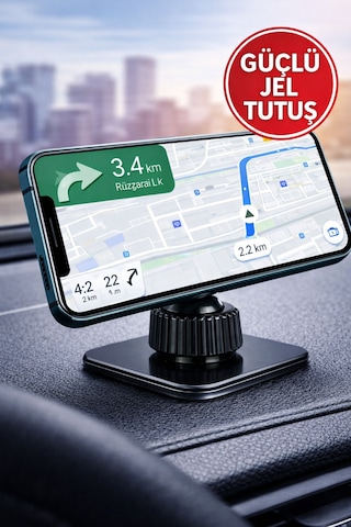 Jel Yapışkanlı Araba Telefon Tutucu Torpido Tipi, Güçlü Tutuş, Navigasyon Standı
