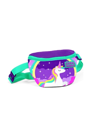 Coral High Kids Mor Su Yeşili Unicorn Desenli Bel Çantası 22491 Mor
