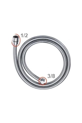Yt22 Star Krom Örgülü Taharetmatik Spiral Hortumu 110-120cm Duş Hortumu Krom Renkli