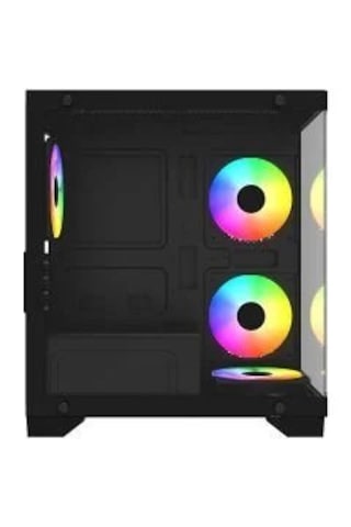 Gamebooster M6001b 600w 4 12 Rainbow Fan Mid-t M-atx Seaview Gaming Siyah Kasa