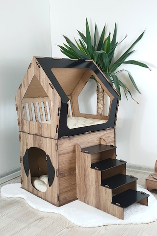 Mavitrend Küçük Irk Köpekler İçin Büyük Xxl Teraslı Köpek Kulubesi