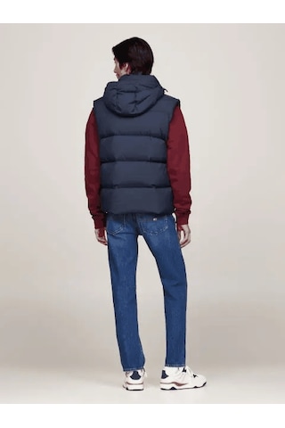 Tommy Jeans Tommy Hilfiger Erkek Kapşonlu Fermuarlı Lacivert Yelek Mavi