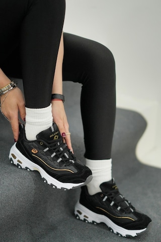Tuğba Ortopedi 049 Kadın Rahat Sneaker Siyah/altın