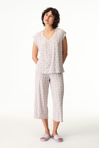 Penti Lila Ella Desenli Tişört Pijama Üstü