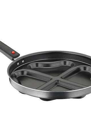 Kalpli Krep Pankek Ve Omlet Tavası 24cm 4 Gözlü Alüminyum Yapışmaz siyah