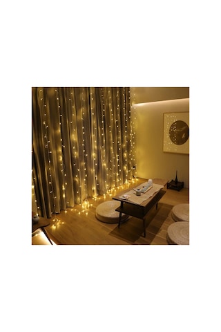 8 Fonksiyonlu 200 Led 10 Saçak Şerit Led 2x2 Perde Ip Led Gün Işığı A