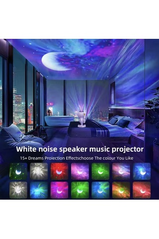 Astronot Galaxy Uyumlu Projektör, Rgb Led Gece Lambası, Hoparlörlü, App + Uzaktan Kumandalı