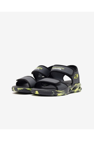 Skechers Sola Glow Sandal Büyük Erkek Çocuk Gri Işıklı Sandalet 407032l Ccbk Gri