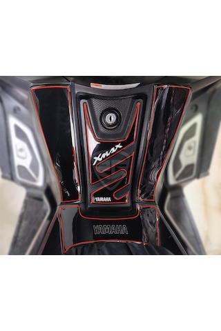 Yamaha Xmax 250 2014-2017 Full Tank Pad Seti Siyah Kırmızı