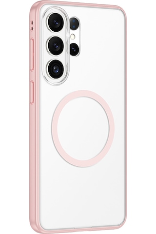 Galaxy S26 Ultra Uyumlu Kılıf M-safe Şarj Özellikli Mat Arka Yüzey Wlons Lola Kapak Pembe Pembe