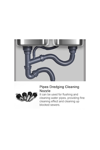 Vkemall Stainless Steel Boru Tıkanıklık Açıcı, Yüksek Basınçlı Temizleme Ucu, 1/4 İnç Uzun Uçlu, Kanal Ve Su Boruları İçin