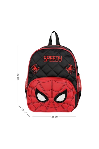 Paul Brand Speedy Örümcek Göz Tasarımlı Lisanslı Erkek Çocuk Anaokulu Çantası Kırmızı Siyah Kırmızı - Siyah