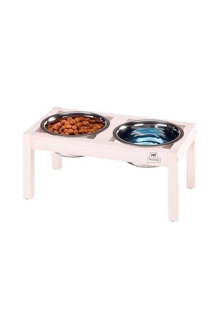 Ferplast Desco Wood 07 Standlı İkili Çelik Köpek Mama ve Su Kabı 2 x 5600 ML