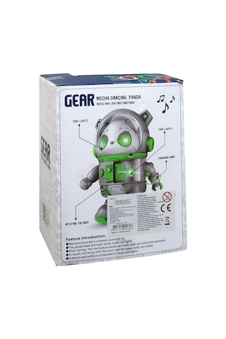 Işıklı Sesli Müzikli Robot Panda 20 Cm Panda