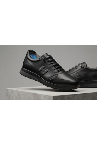 Growish Gd0128 Hakiki Deri Büyük Numara 39 44 45 46 Numara Akıllı Bağcık Kaydırmaz Güçlü Taban Ekonomik Siyah Günlük Sneaker Erkek Ayakkabı Siyah 2