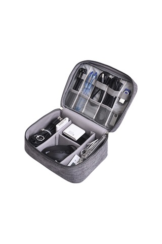 Yifomall Büyük Boy Çok Amaçlı Dijital Depolama Çantası - Usb Kablosu, Powerbank, Kulaklık İçin Bölümlü Ve Ayarlanabilir Tasarım - Poliester Malzeme