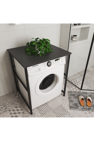 Remaks Çamaşır Makinesi Üstü Banyo Düzenleyici Rafsız Antrasit