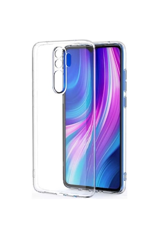Xiaomi Redmi Note 8 Pro Kılıf Zore Kamera Korumalı Süper Silikon Renksiz