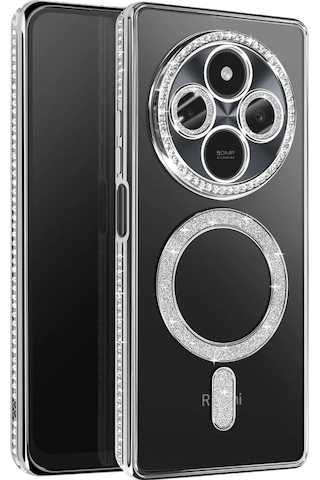 Xiaomi Redmi 14c Joke Simli Magneticsafe Kılıf - Gümüş